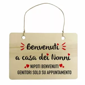 Targa fuori porta in legno personalizzata Benvenuti a casa dei nonni