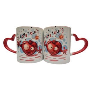 Tazze con manico a cuore personalizzate con cuore miccia idea regalo coppie