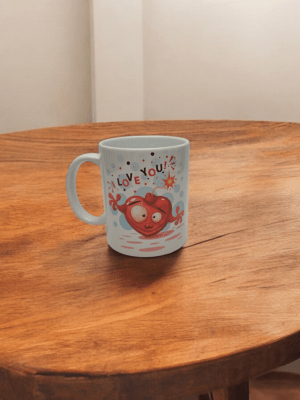 Tazza in ceramina personalizzata love you cuore con miccia - immagine 4