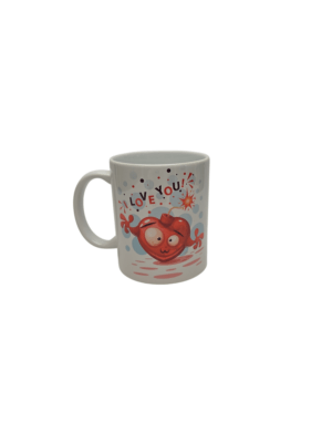 Tazza in ceramina personalizzata love you cuore con miccia