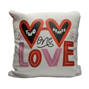 Cuscino idea regalo san valentino personalizzato two heart one love