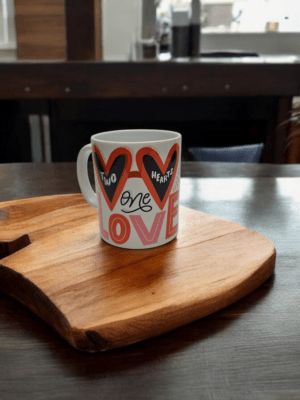 Tazza idea regalo personalizzata two hearts one love - immagine 3