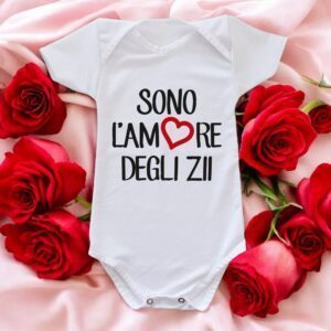 Body bimbo bimba in cotone personalizzato sono l'amore degli zii - immagine 2