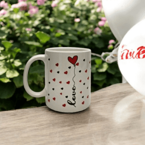 Tazza personalizzata love con cuori  idea regalo compleanno anniversario innamorati - immagine 5