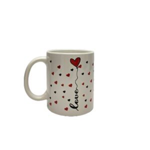 Tazza personalizzata love con cuori  idea regalo compleanno anniversario innamorati