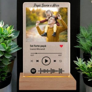 Lampada personalizzata con foto e dedica spotify festa del papà idea regalo - immagine 7