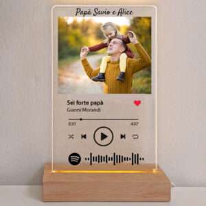 Lampada personalizzata con foto e dedica spotify festa del papà idea regalo