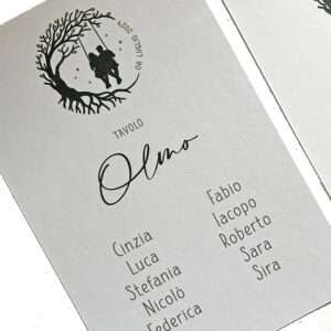 Tableau de mariage personalizzabile modello altalena con nomi alberi