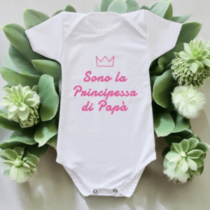 Body bimba in cotone personalizzato sono la principessa di papà idea regalo - immagine 2