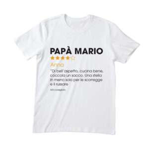 T-Shirt uomo recensione papà personalizzabile idea regalo festa del papà